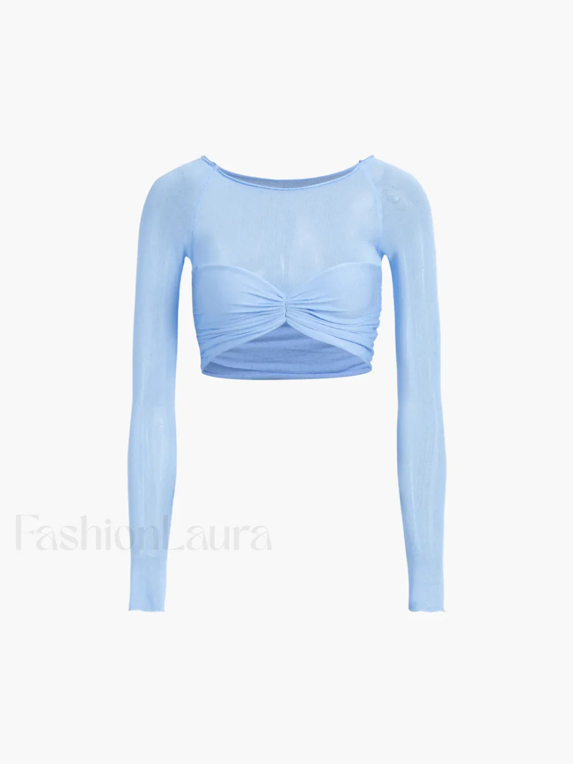 Semi-Sheer Off-Shoulder Mesh Crop T-Shirt