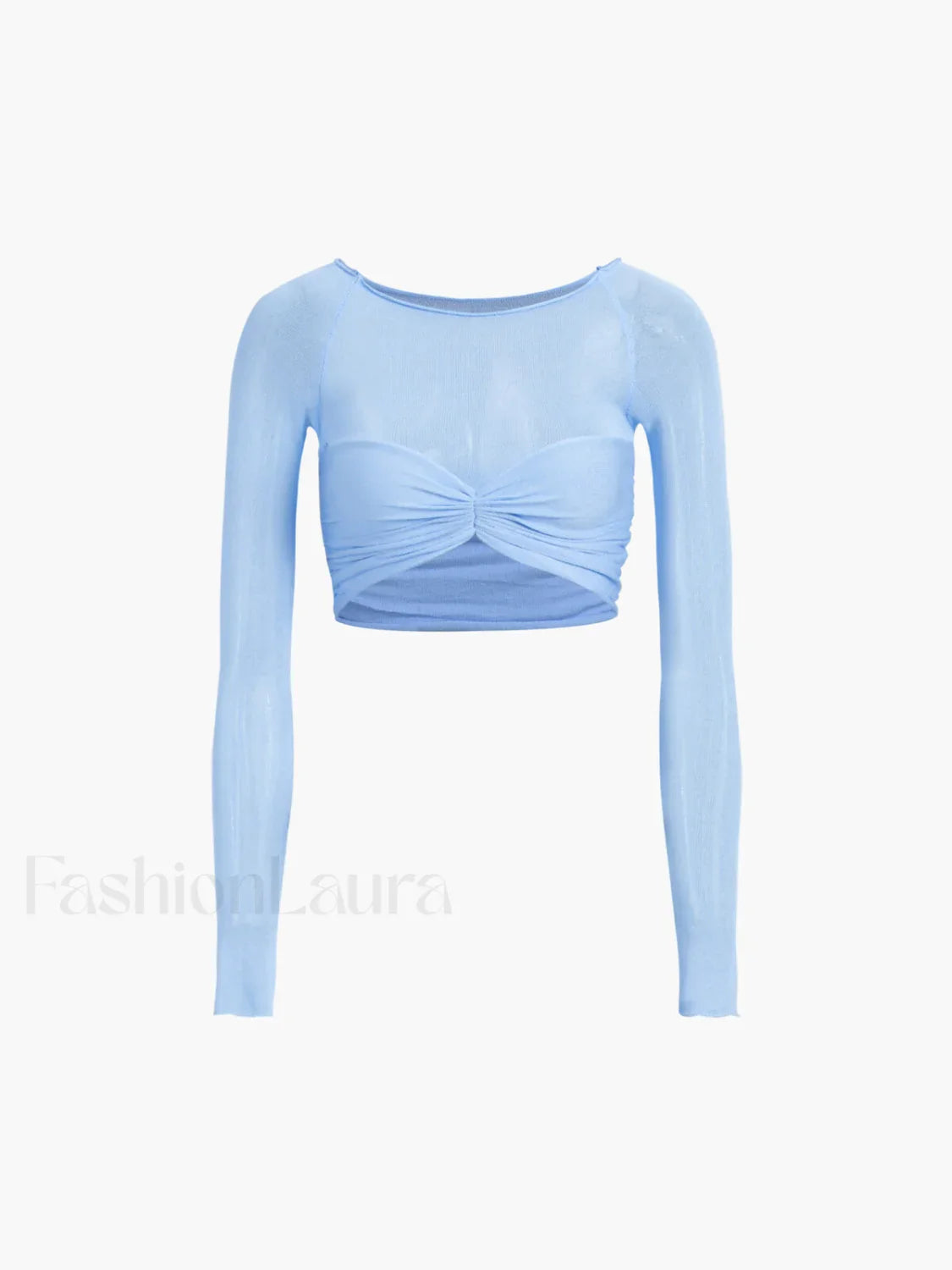 Semi-Sheer Off-Shoulder Mesh Crop T-Shirt