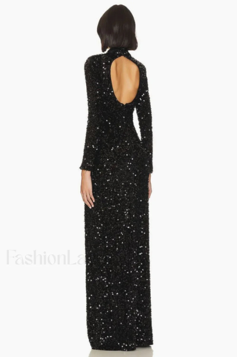 Sequin Embellishments Stylish Slit Maxi Dress