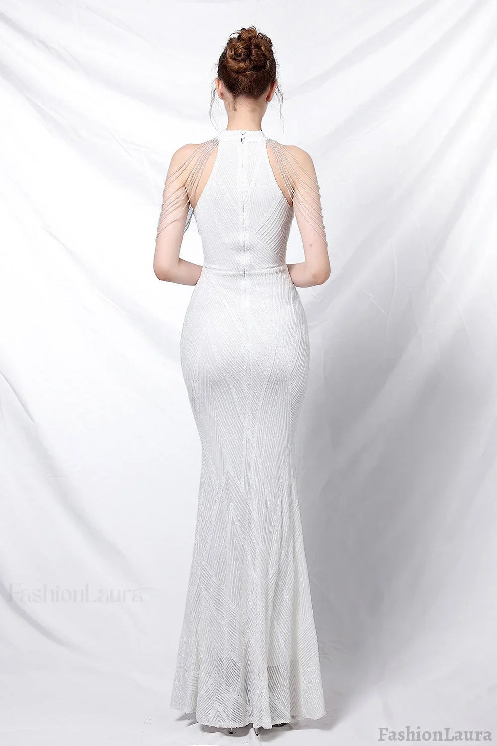 Sequin Halter Mermaid Maxi Party Dress