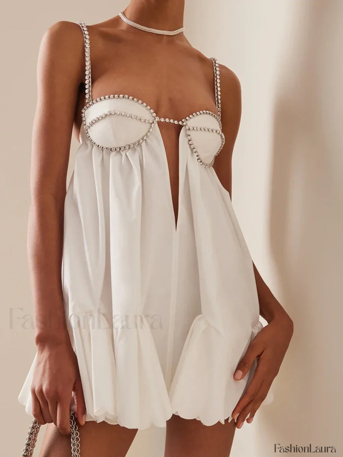 Sequin Hollow Back Mini Dress