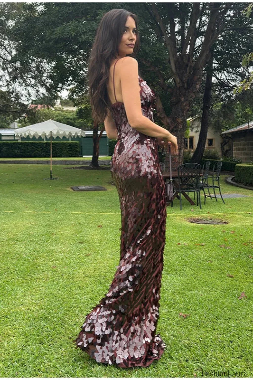 Sequin Hollow Out Boho Dress