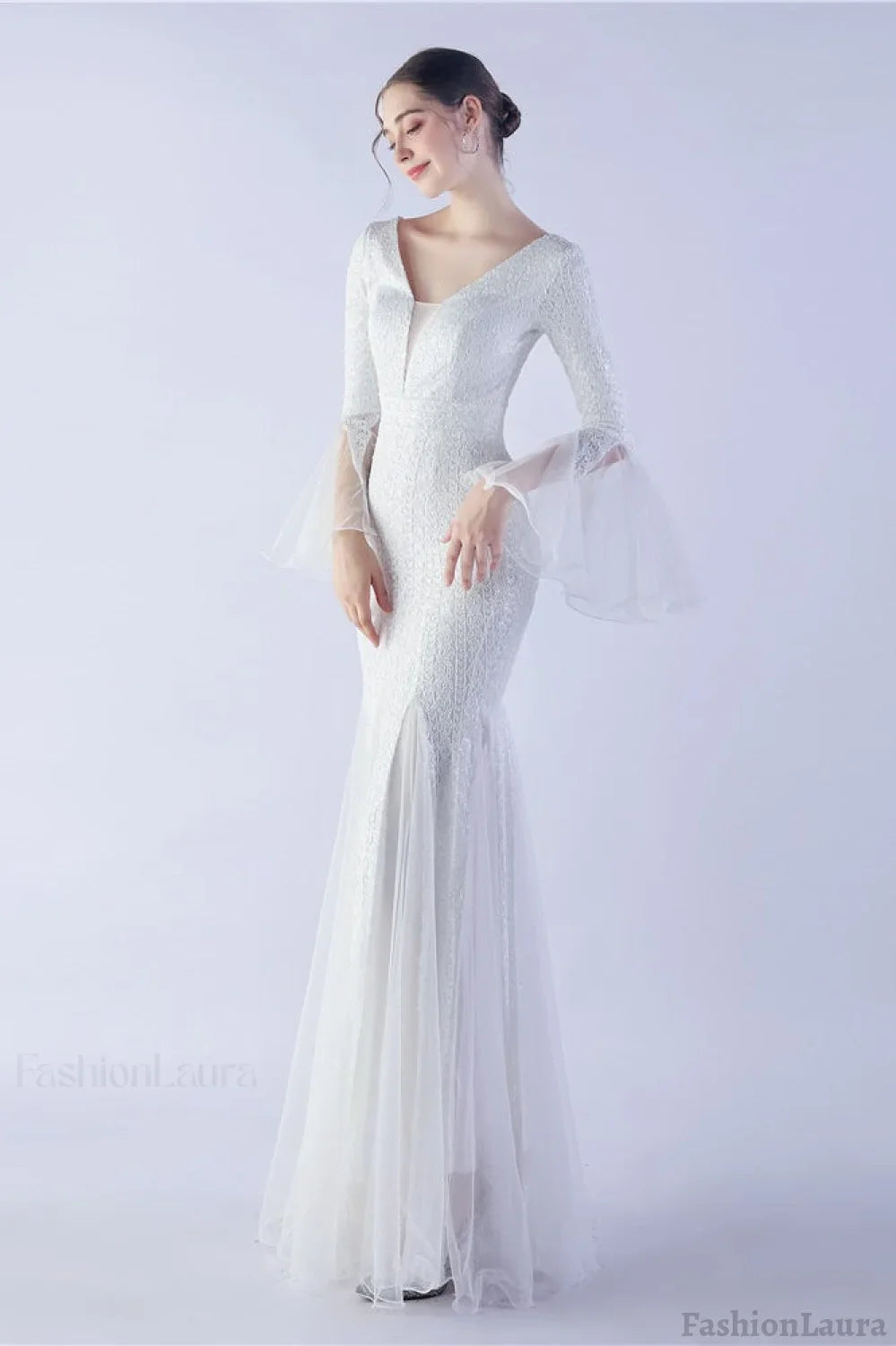 Sequin Ruffled Mesh Party Dress