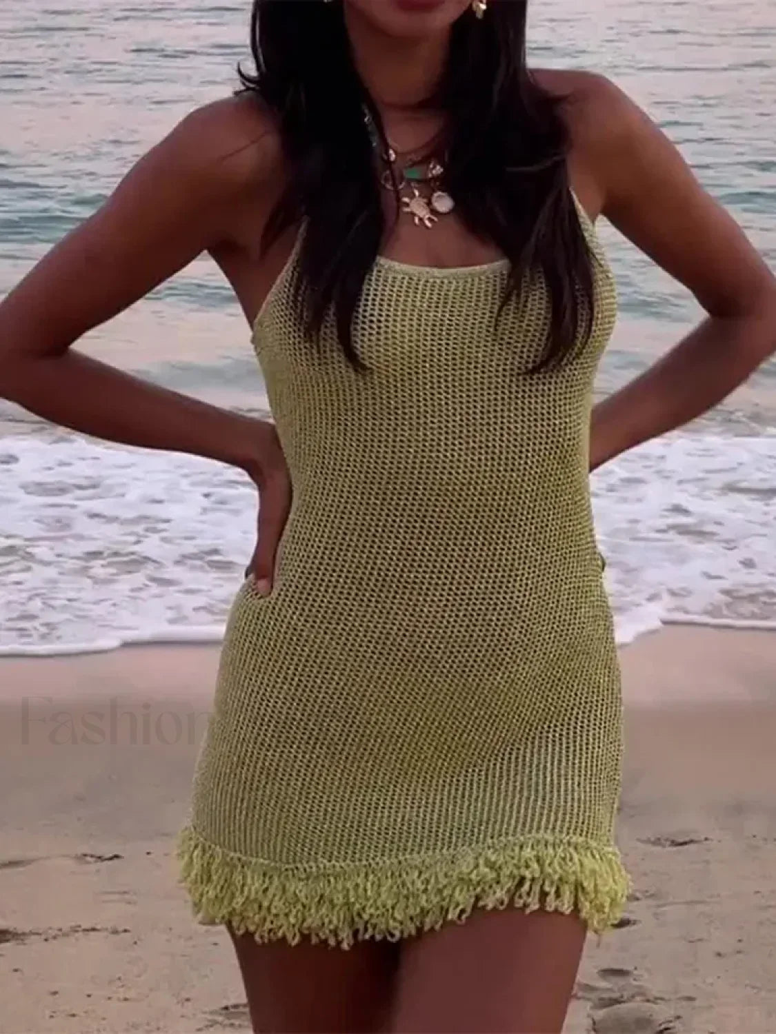 Sequin Tassel Hem Mini Dress