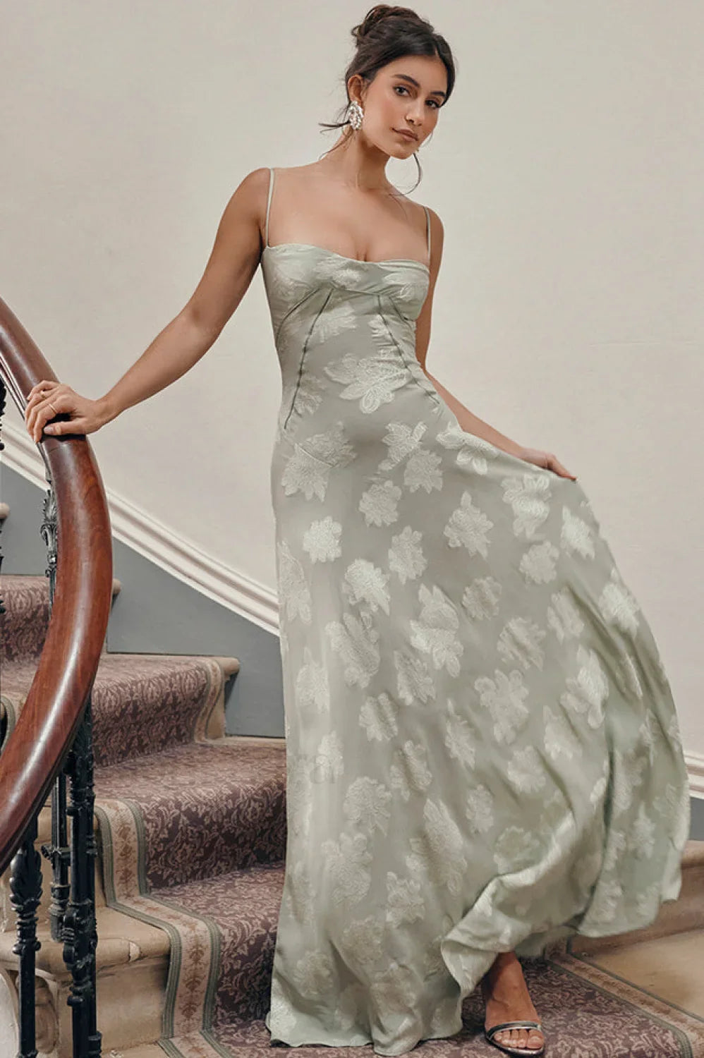 Serena Retro Purple Charming Printed Maxi Dress