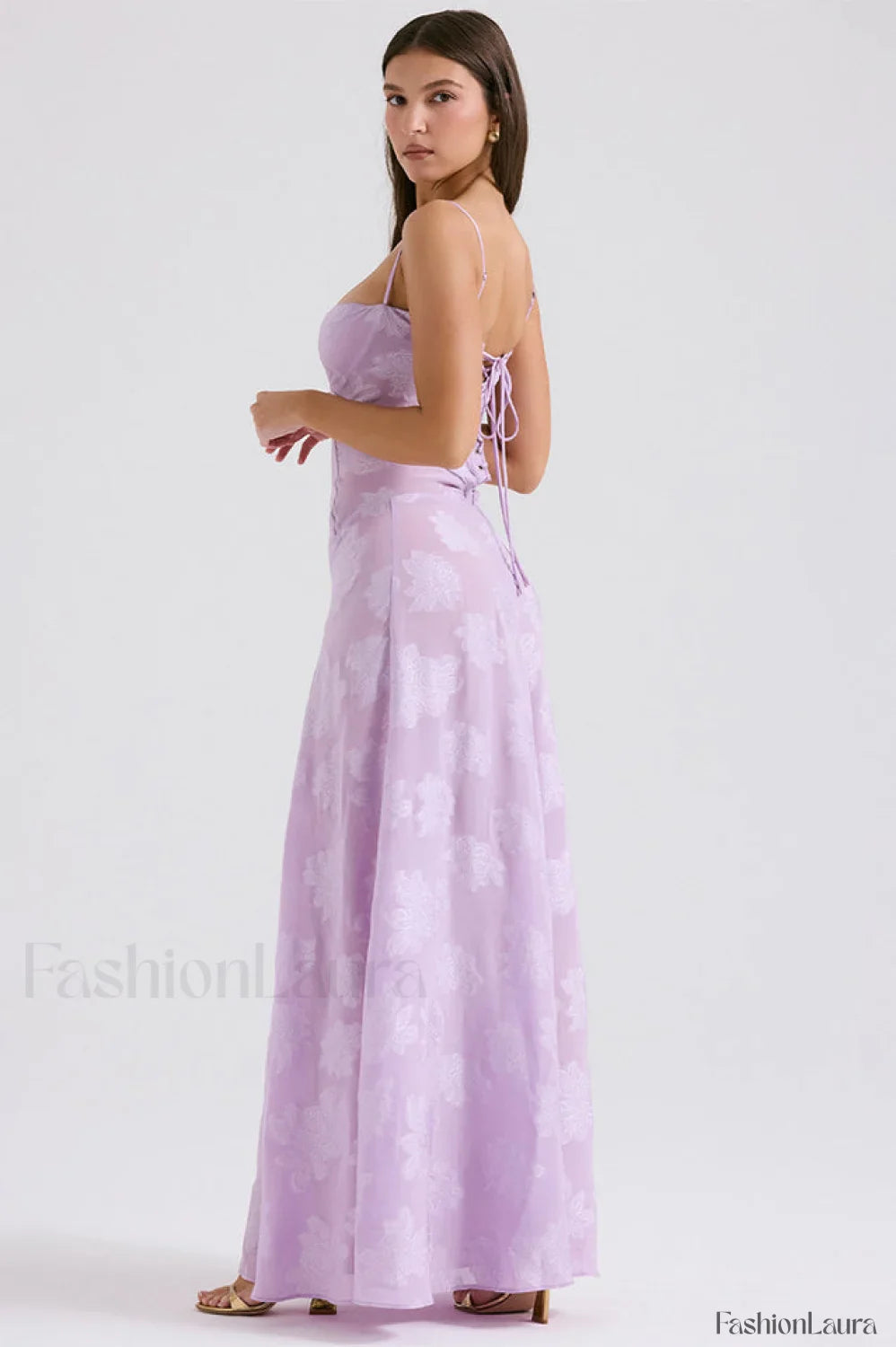 Serena Retro Purple Charming Printed Maxi Dress