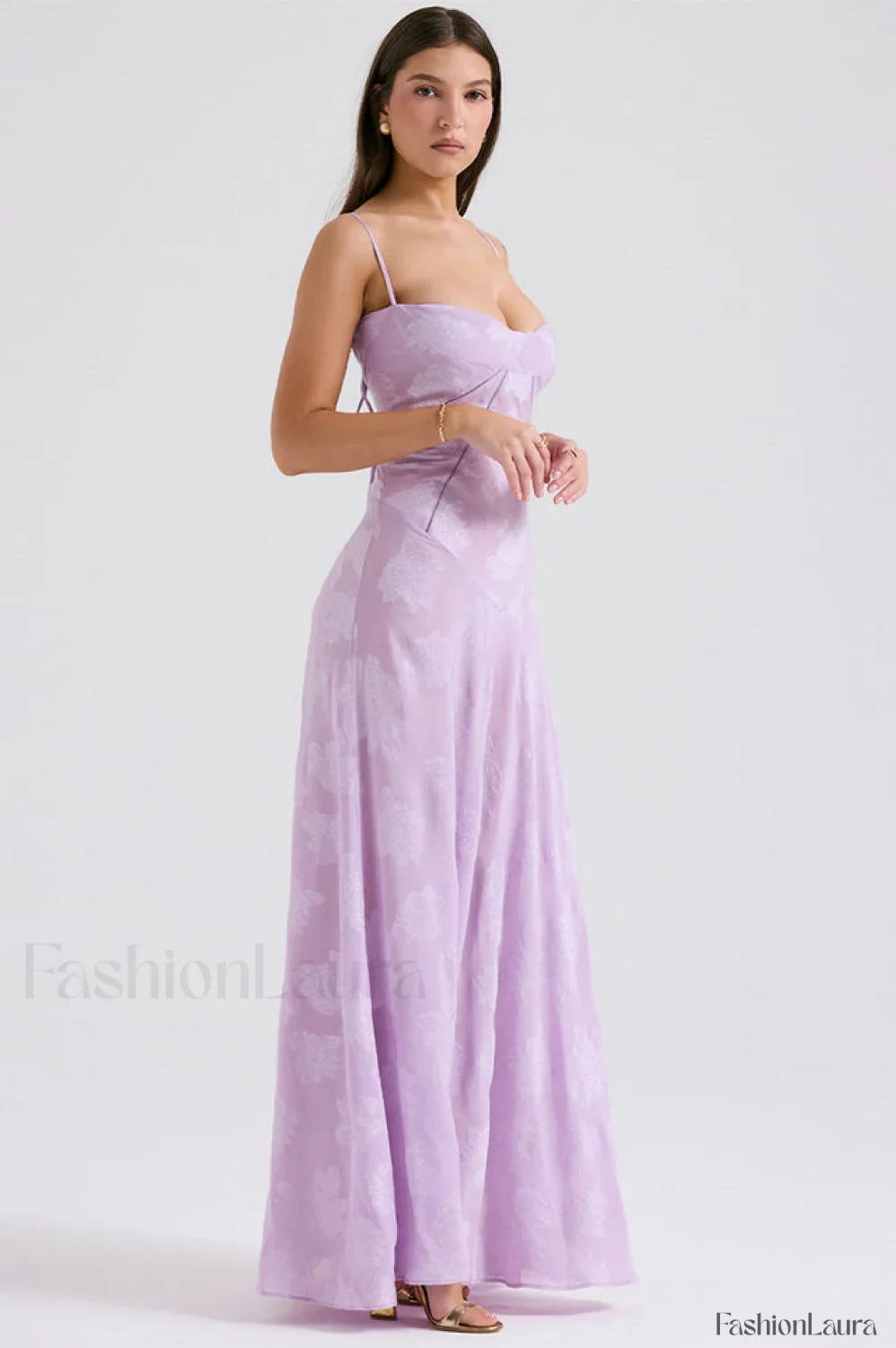Serena Retro Purple Charming Printed Maxi Dress
