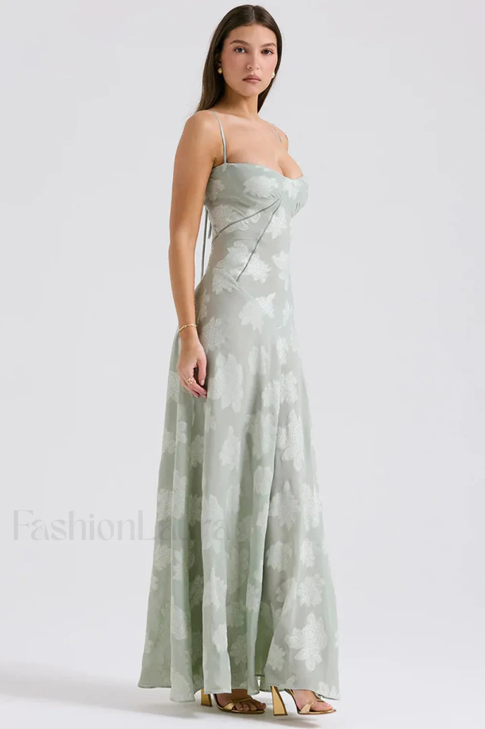 Serena Vintage Black Charming Printed Maxi Dress