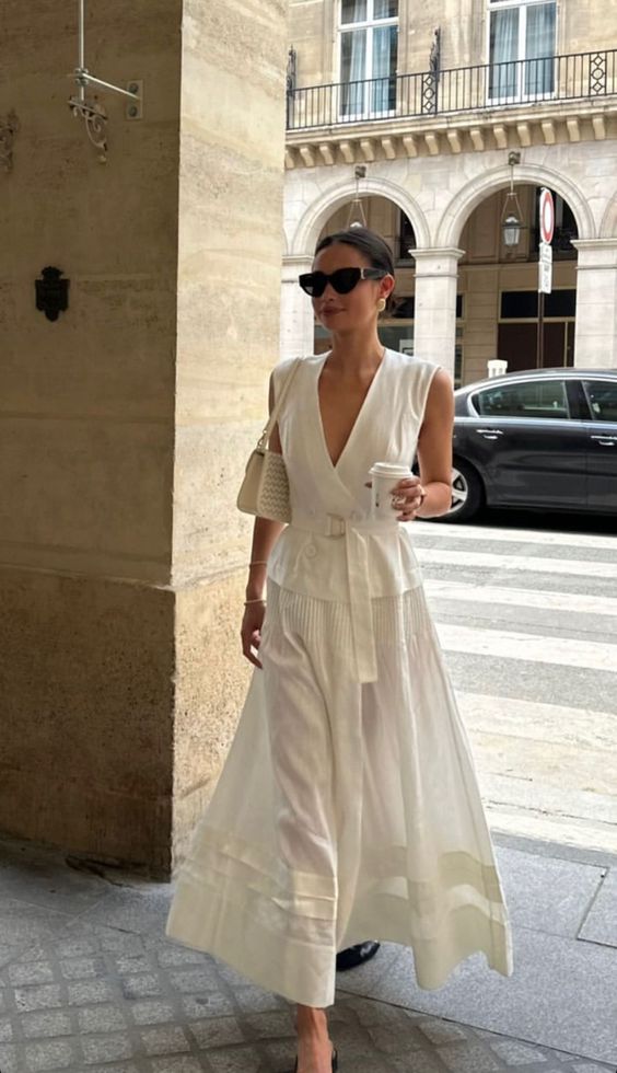 Milagros Elevated White Dress Evening Wear Edit