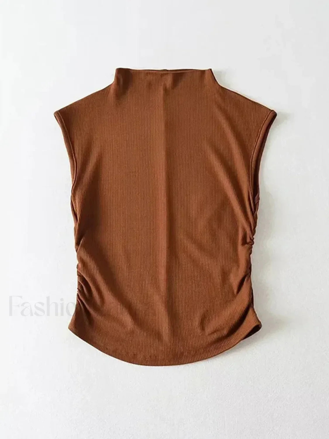 Sexy Black Turtleneck Crop Top Coffee / S