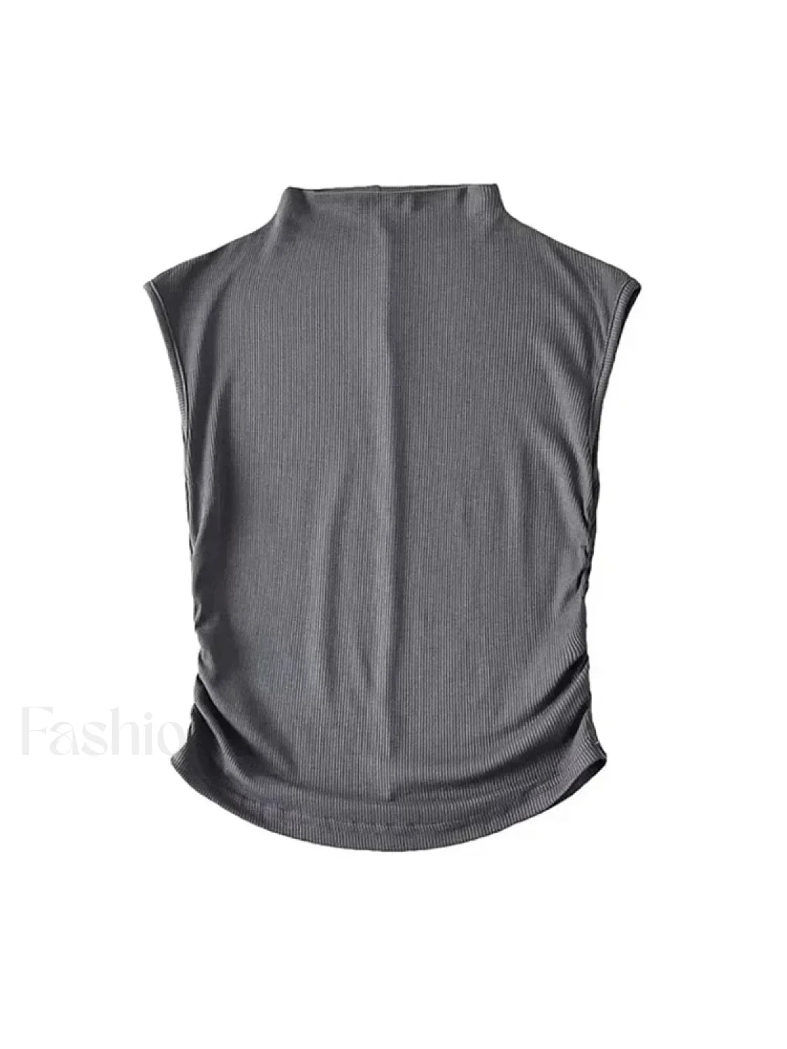 Sexy Black Turtleneck Crop Top Dark Grey / S