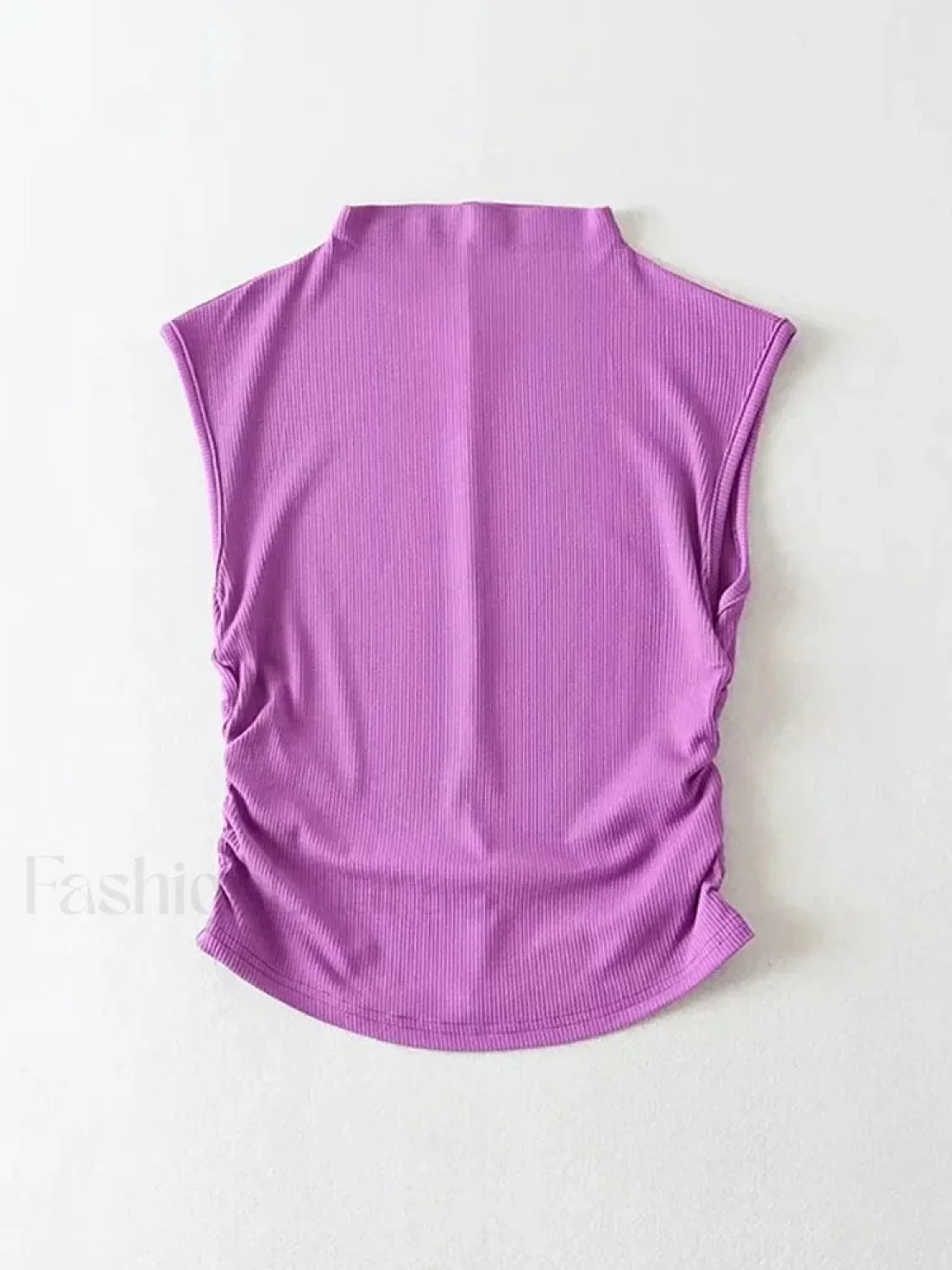 Sexy Black Turtleneck Crop Top PURPLE / S