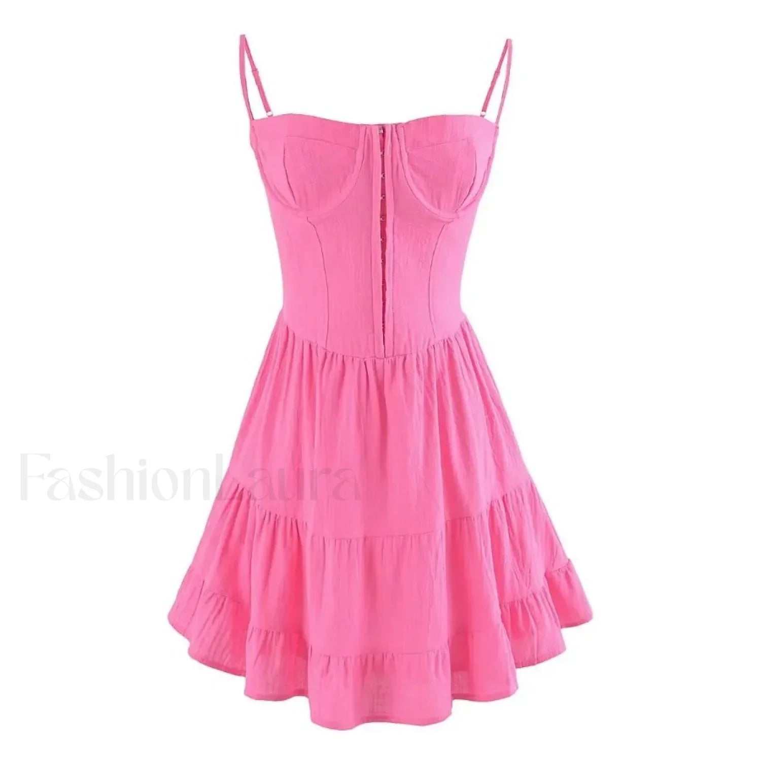 Sexy Deep V-neck Striped Women's 2024 New Waist Lace up Ruffle Edge Skinny Mini Dress