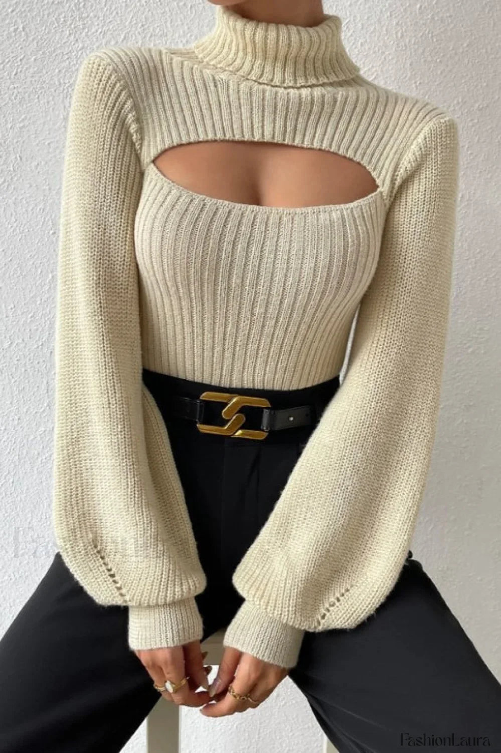 Sexy Hollow Out Turtleneck Sweater