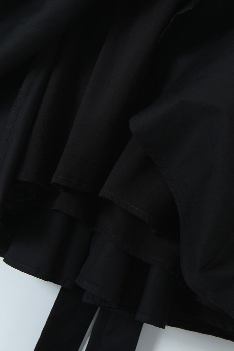 Sexy Plunge Collar Puff Sleeve Drop Waist Pleated Bow Tie Party Mini Dress