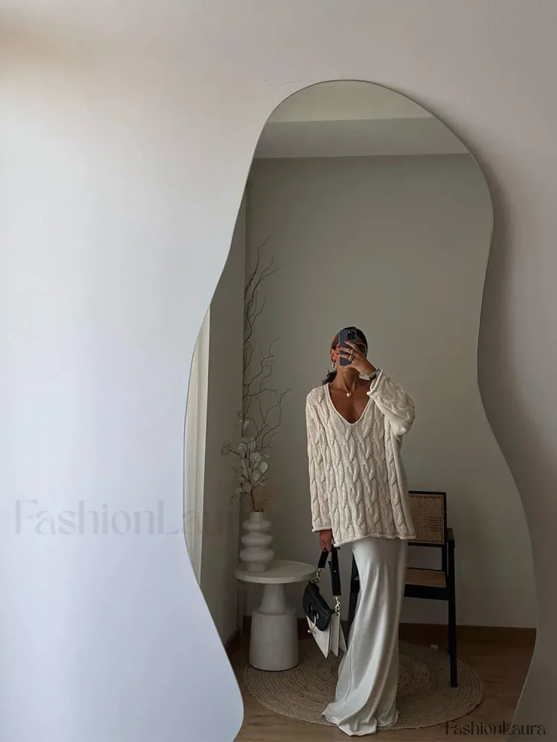 Sexy Solid Off Shoulder Deep V Neck Knitted Long Sleeve Women's Pullover Sweater