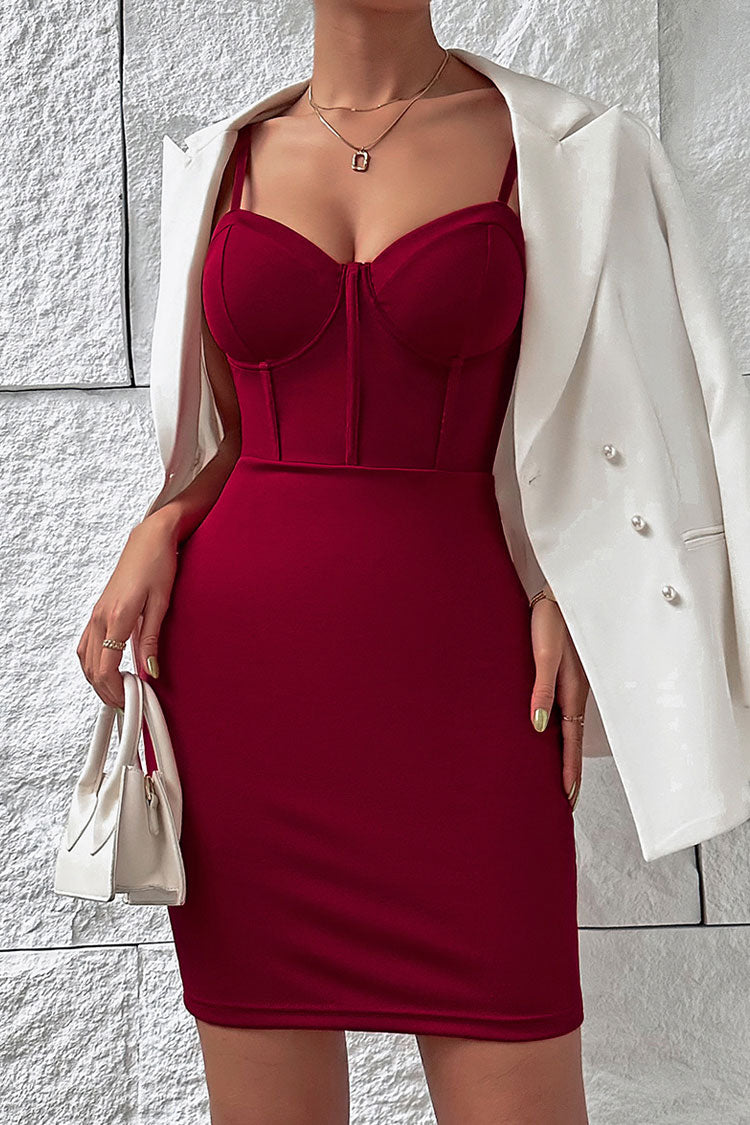 Sweetheart Neck Corset Bustier Bodycon Mini Party Dress