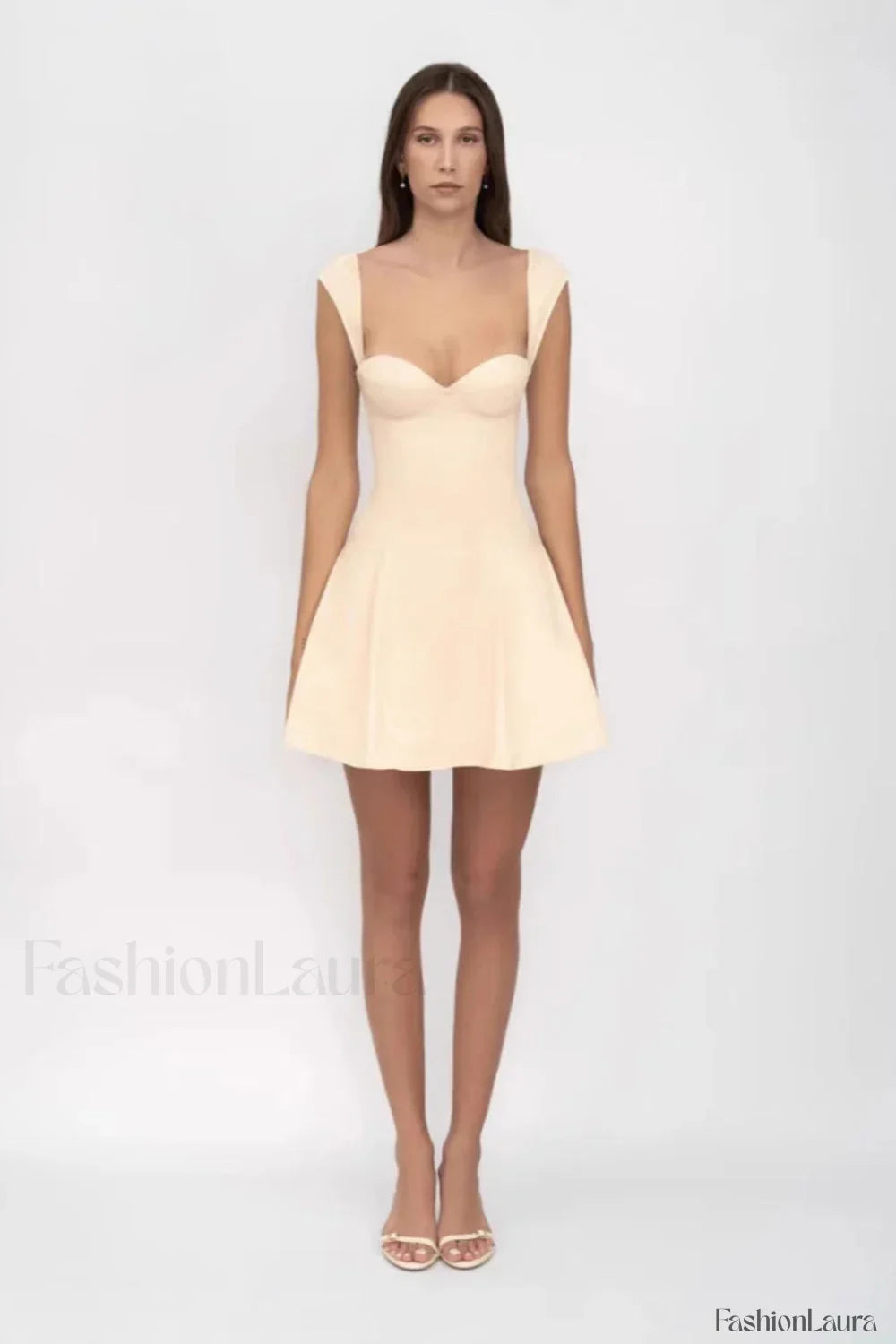 Sexy Tube Top Drawstring Waist A-Line Mesh Mini Dress