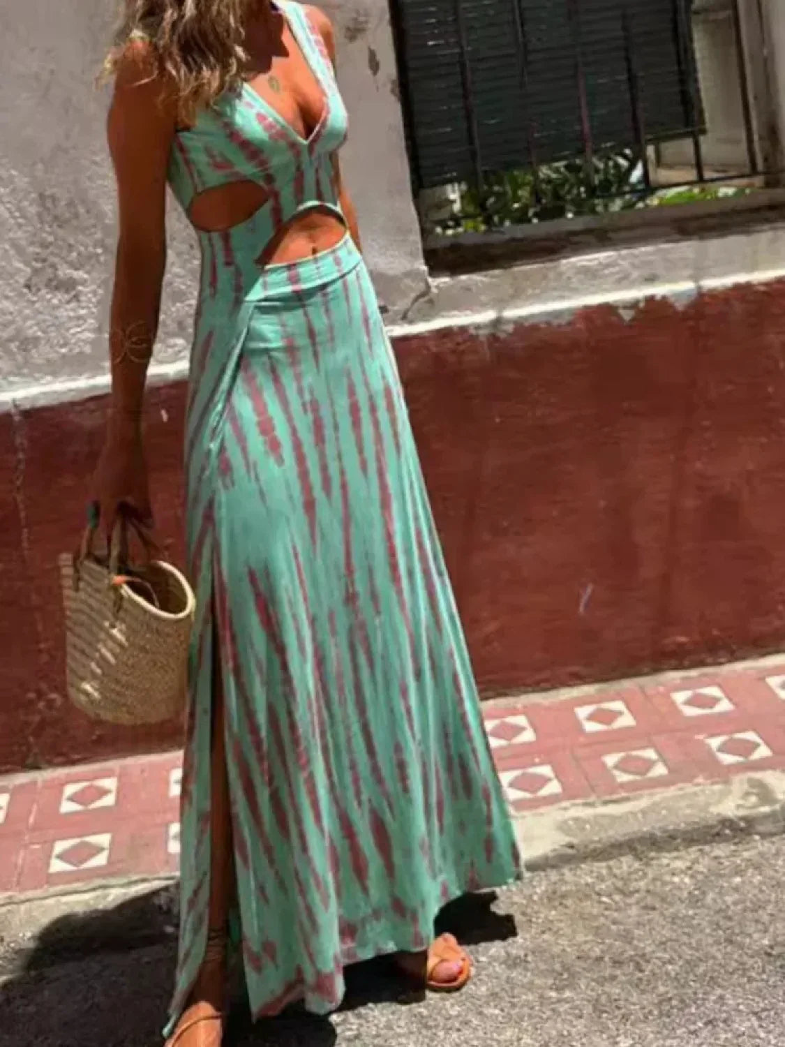 Sexy V-Neck Backless Boho Dress