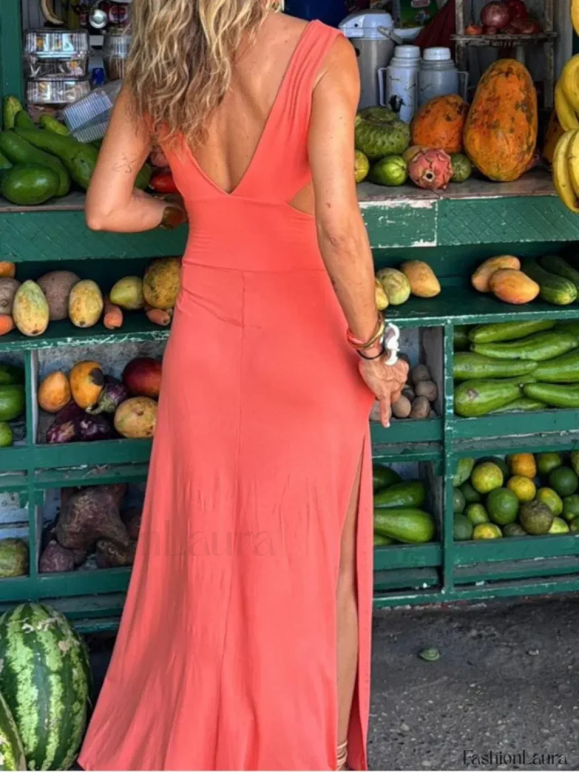 Sexy V-Neck Backless Boho Dress
