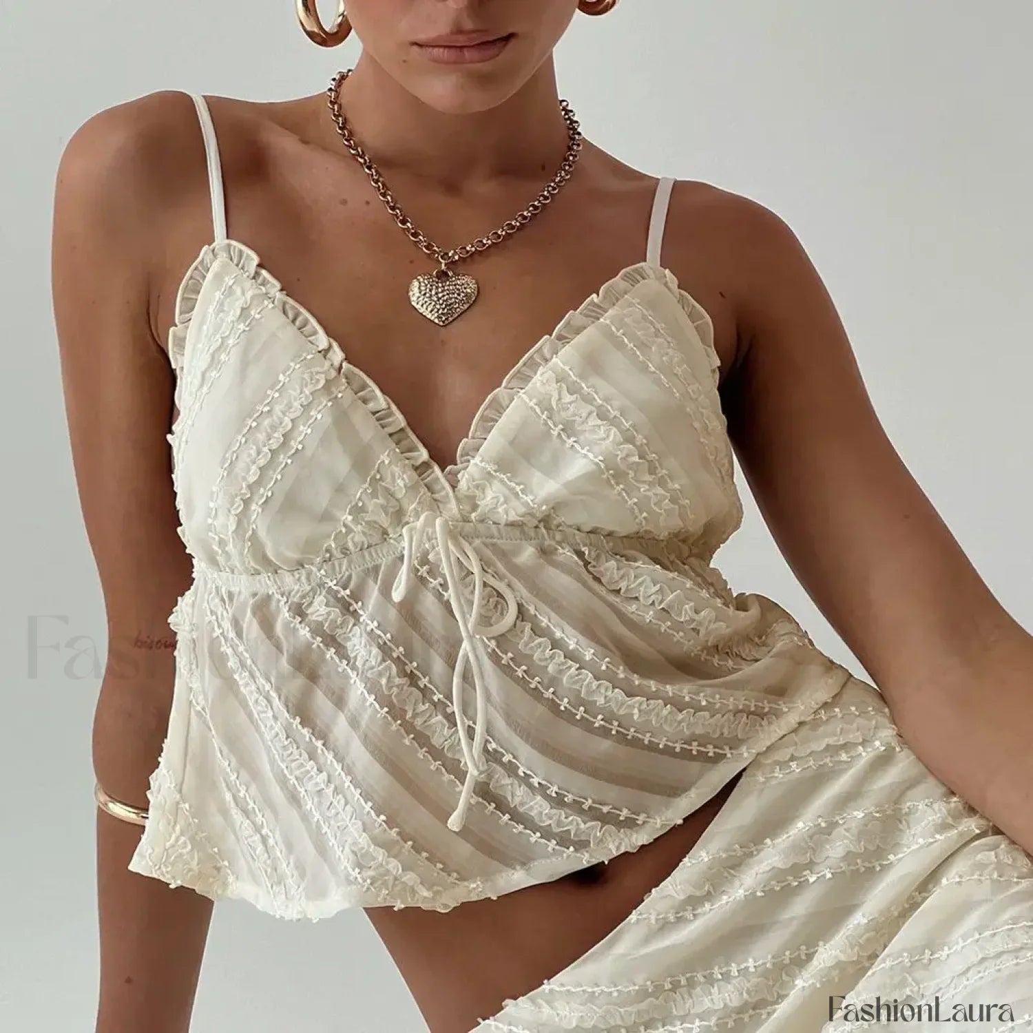 Sheer Beach Bow-Tie Crop Top