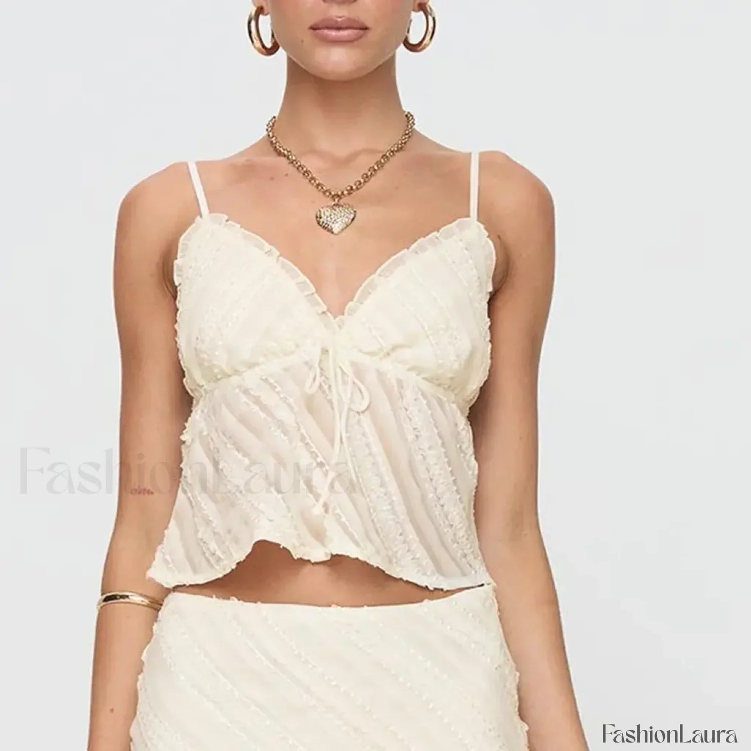 Sheer Beach Bow-Tie Crop Top