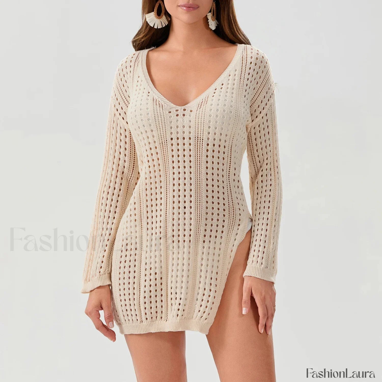 Sheer Long Sleeve Swimsuit Cover Up