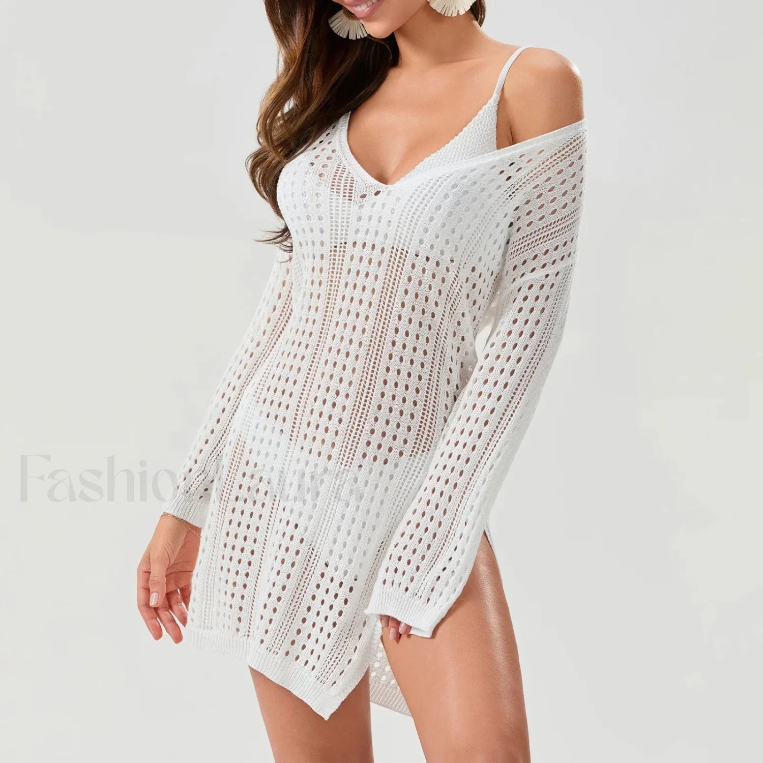 Sheer Long Sleeve Swimsuit Cover Up