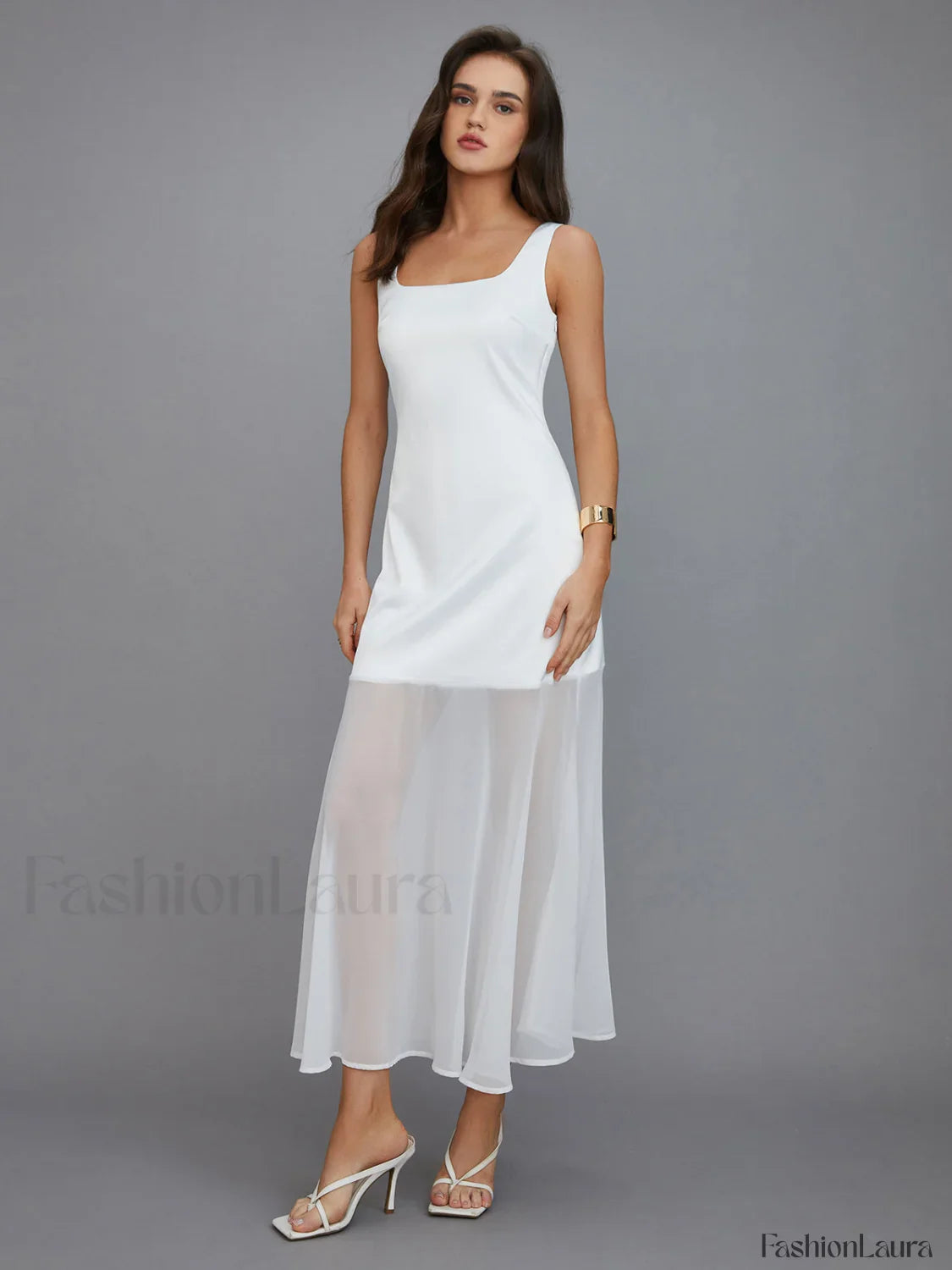 Sheer Overlay Long Dress