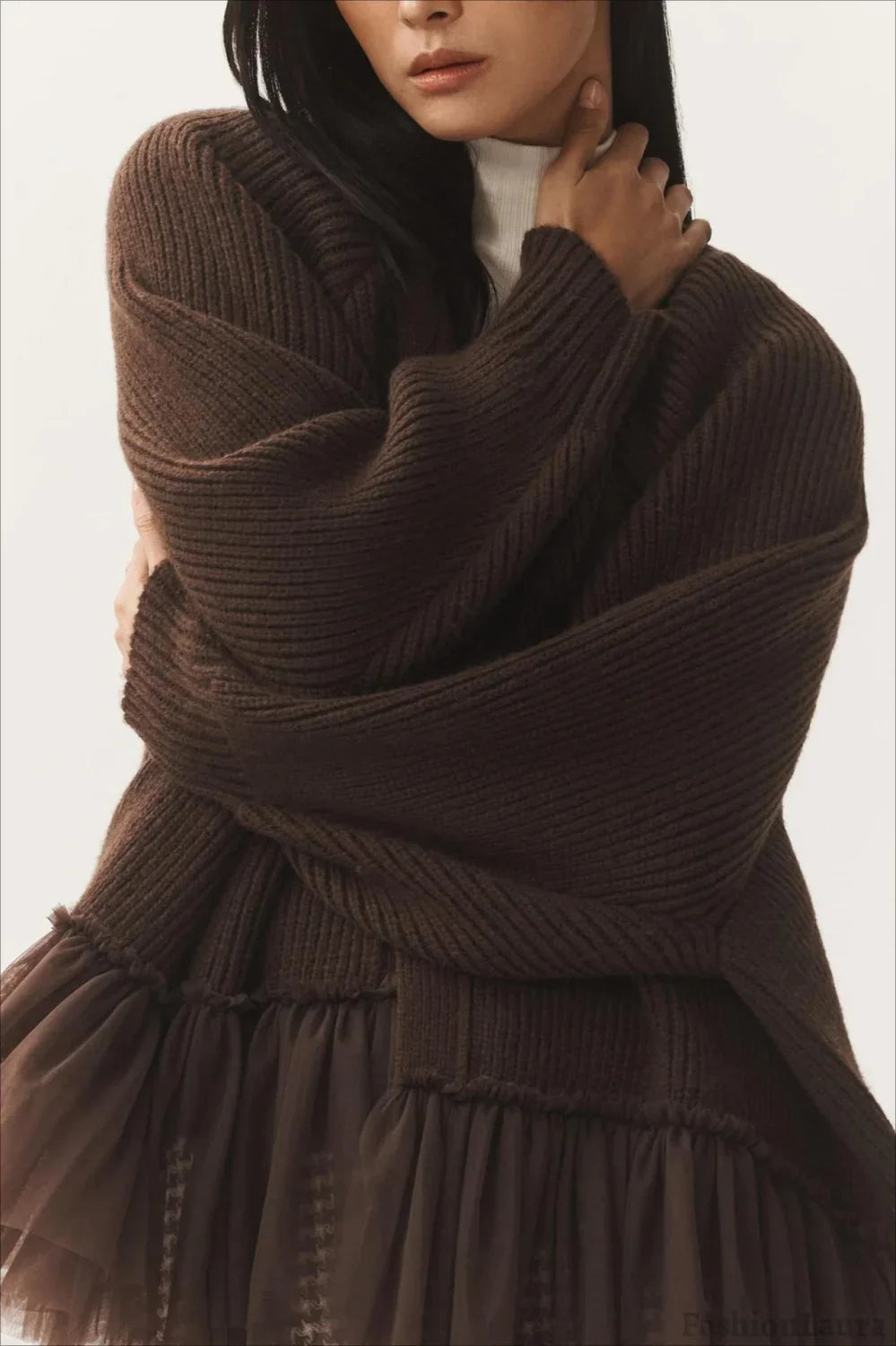 Sheer Ruffle Knit Cardigan