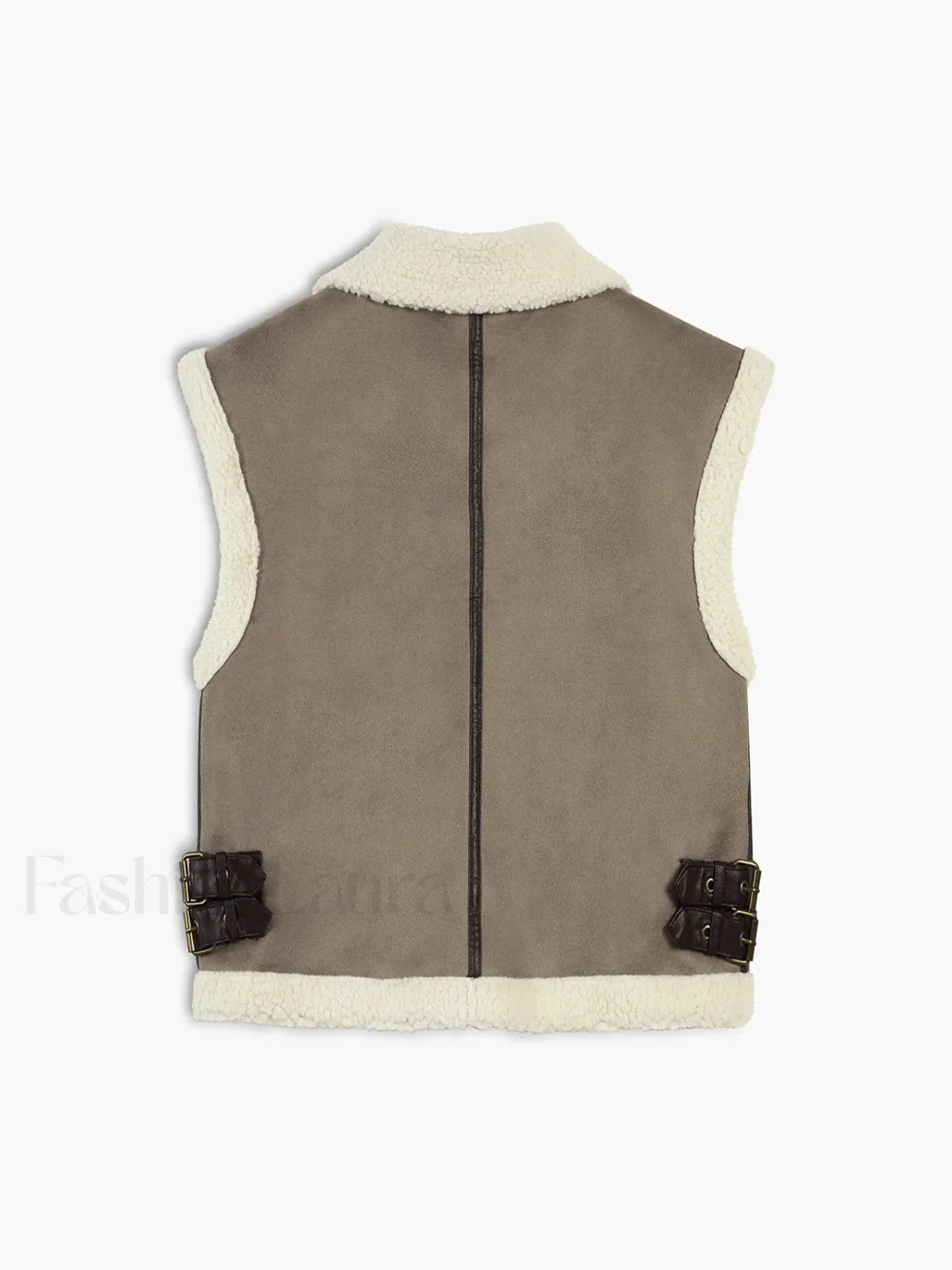 Sherpa Lined Shearling Trendy Leather Flight Vest