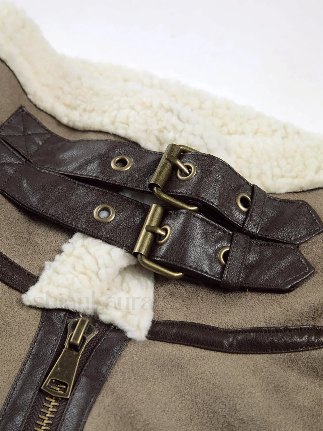 Sherpa Lined Shearling Trendy Leather Flight Vest