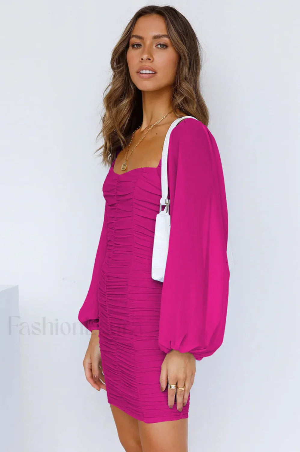 She's Angelic Stylish Ruched Mini Dress