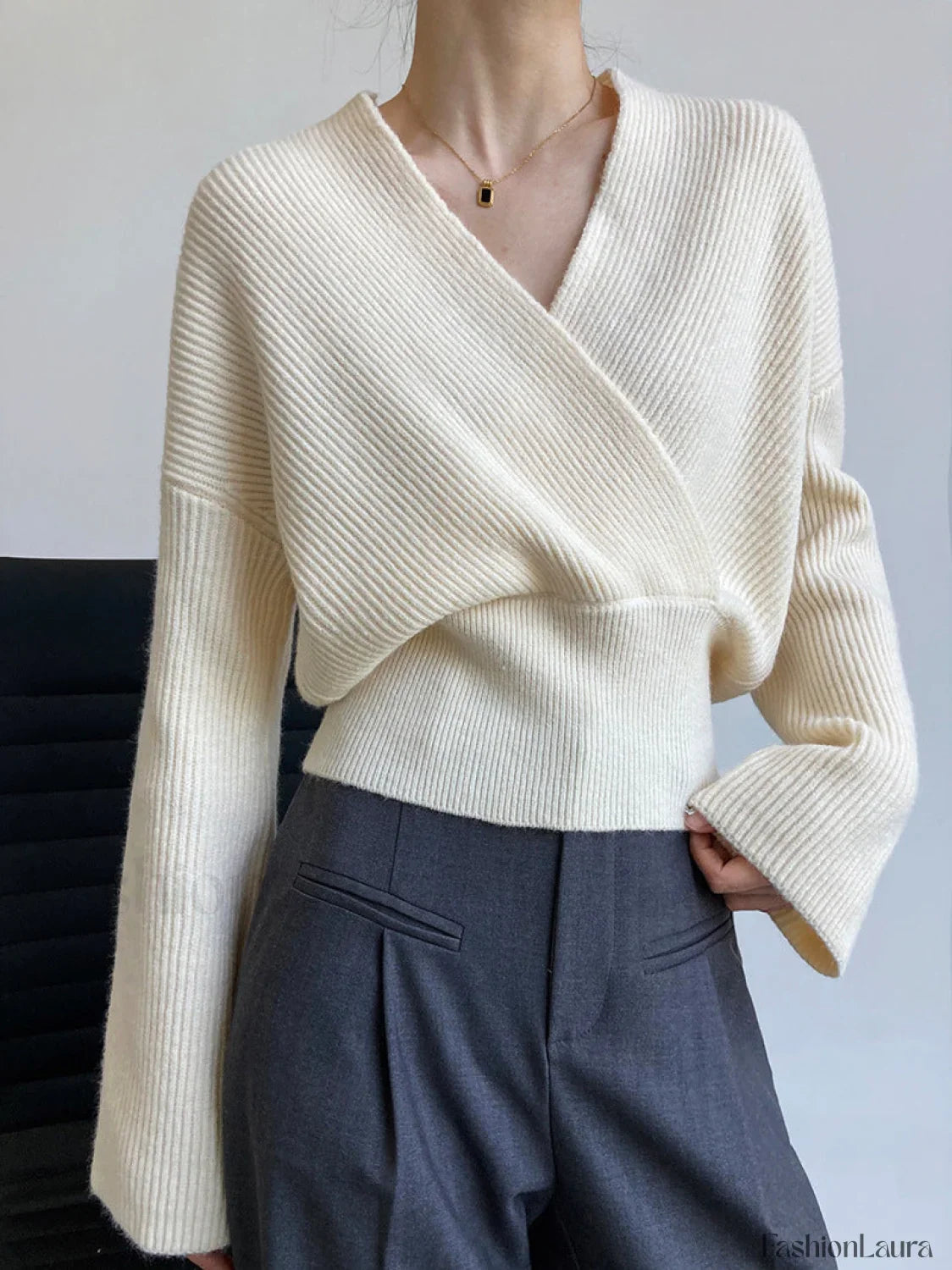 She's Effortless Graceful Wrap Sweater