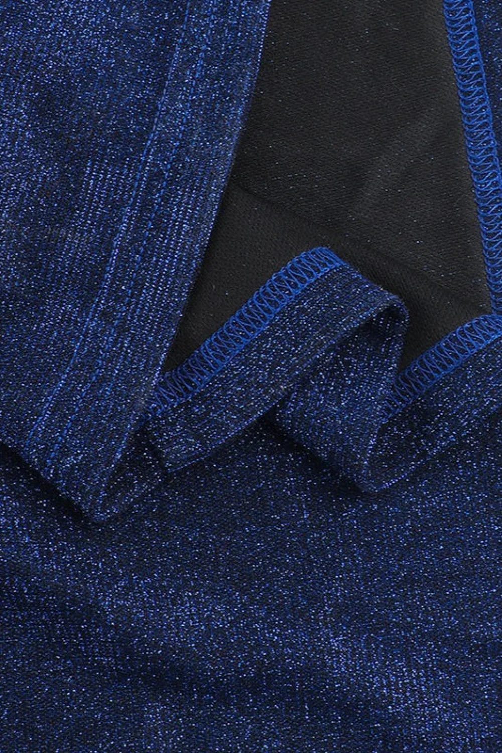 Shimmer V Neck Halter Slit Formal Dress