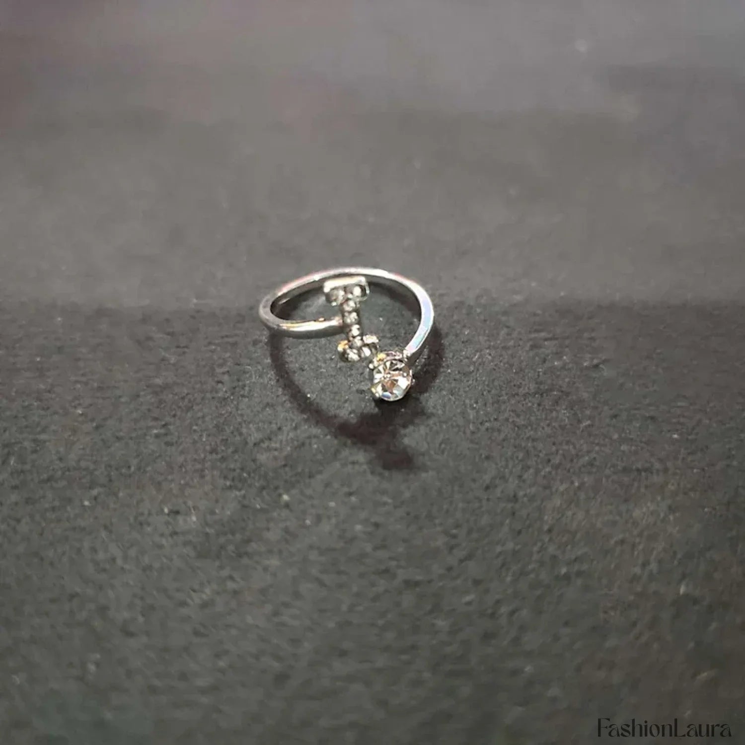 Shining Rhinestone New Fashion Initial Alphabet Opening Charm Jewelry Ring