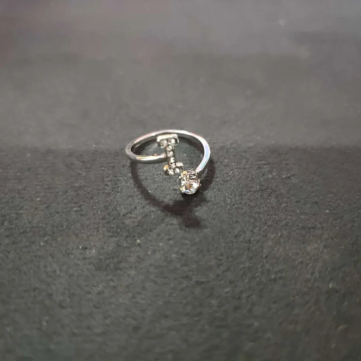 Shining Rhinestone New Fashion Initial Alphabet Opening Charm Jewelry Ring