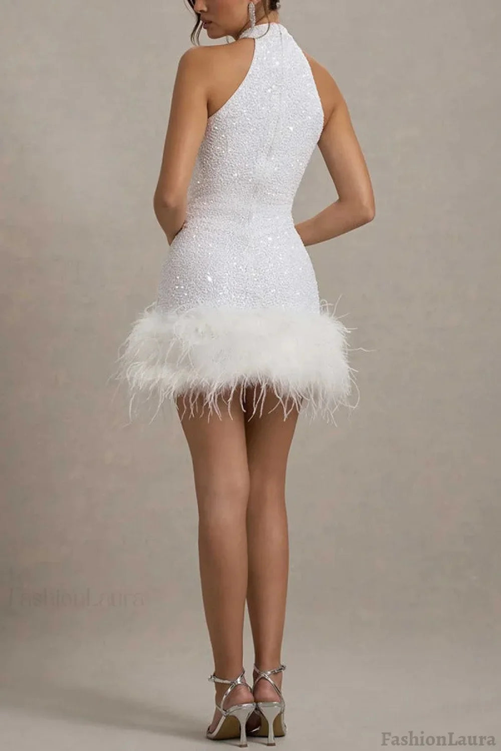 Shiny Fuzzy Sequin Bodycon Party Dress
