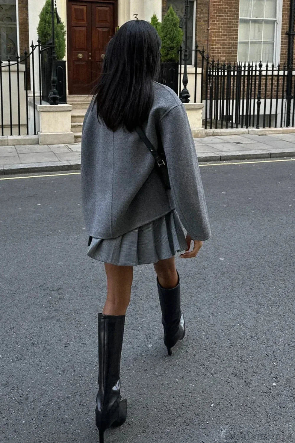 Short Double-Breasted Wool Jacket