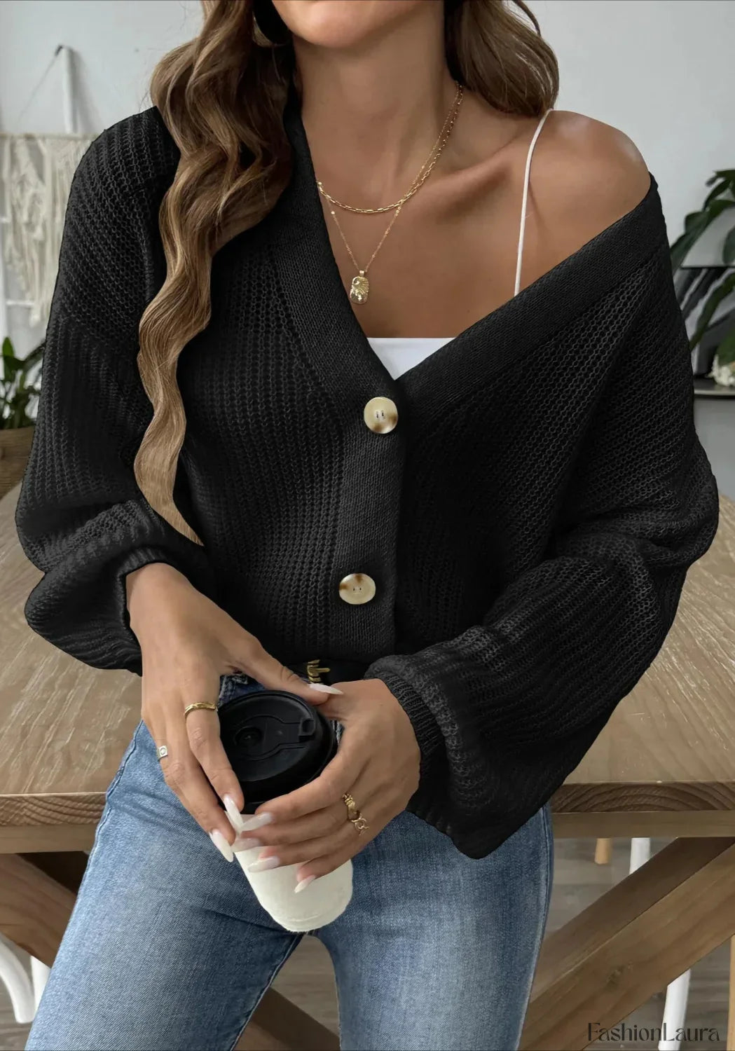 Short Knit Long Sleeve Cardigans