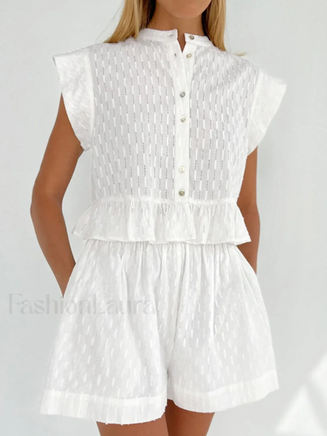 Short Sleeve Graceful Cotton Shorts Set White / XS Short Sets