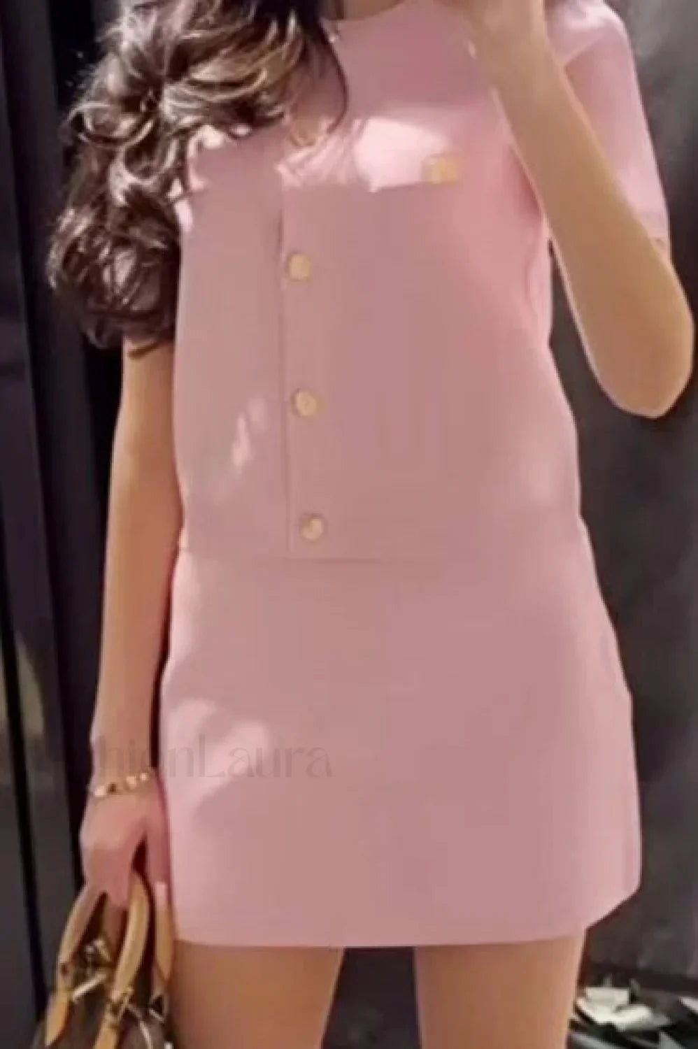 Short Sleeve Knit Crop Cardigan Pink / S