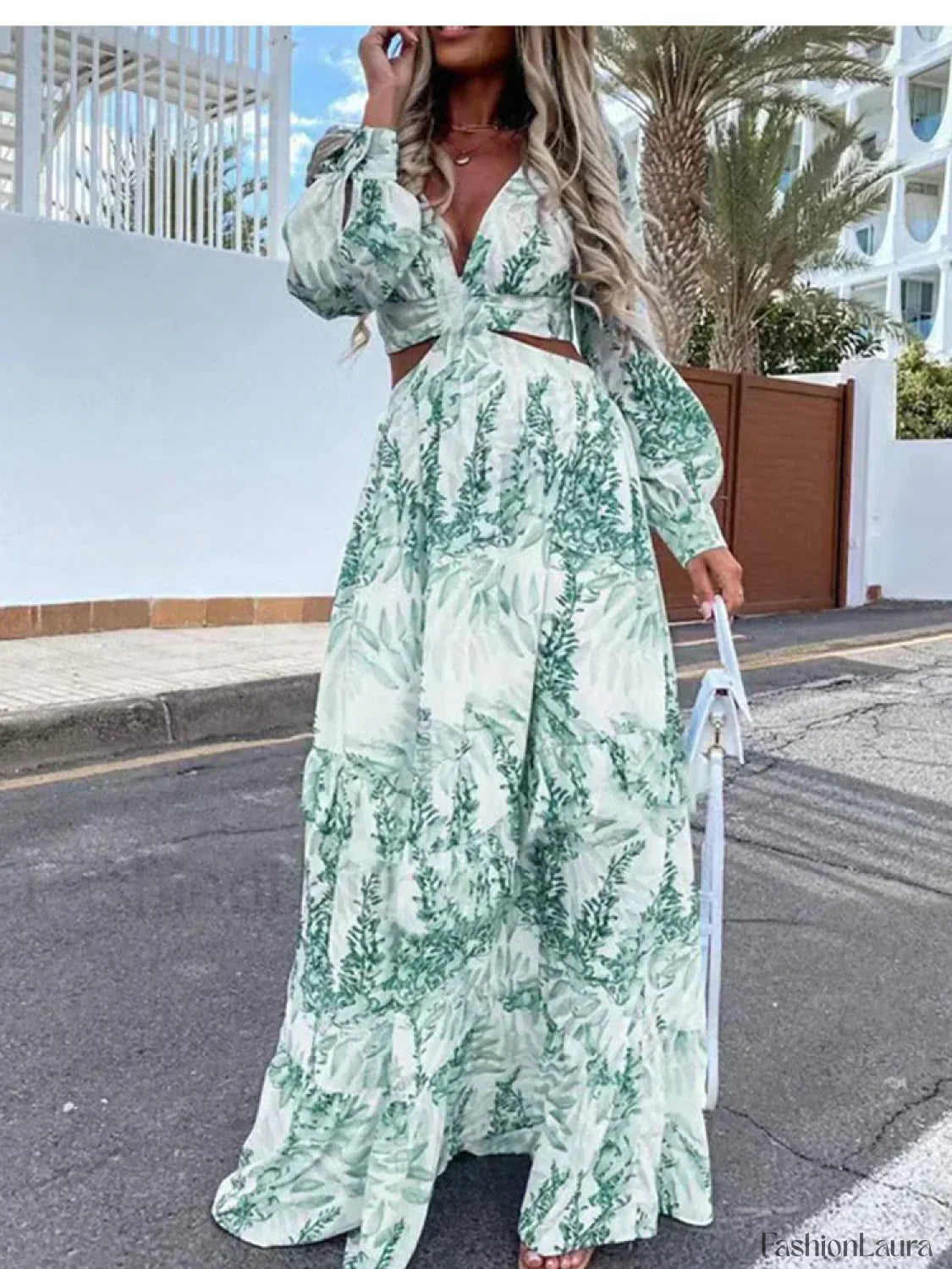 Short-Sleeve Printed Boho Dress