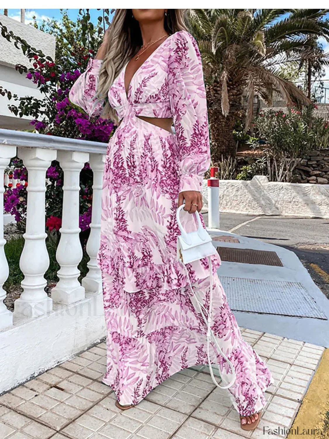 Short-Sleeve Printed Boho Dress