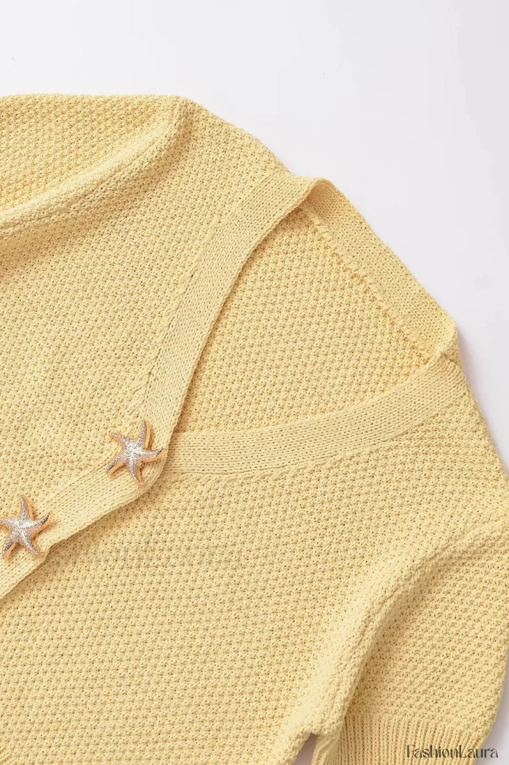 Short Sleeve Starfish Button Knit Cardigan