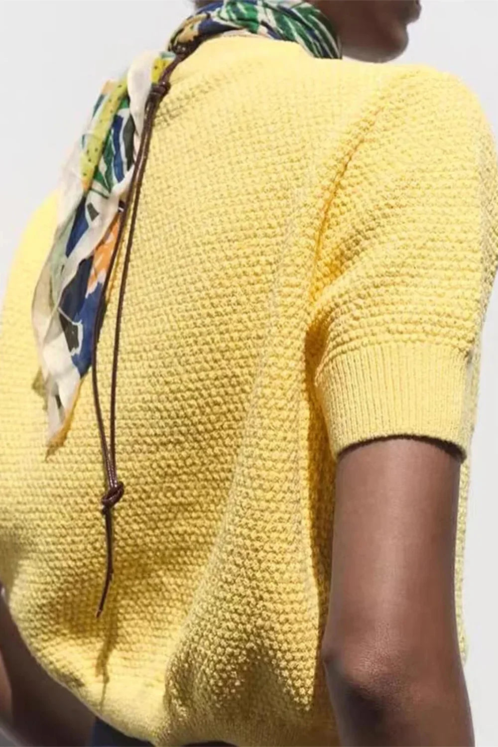 Short Sleeve Starfish Button Knit Cardigan