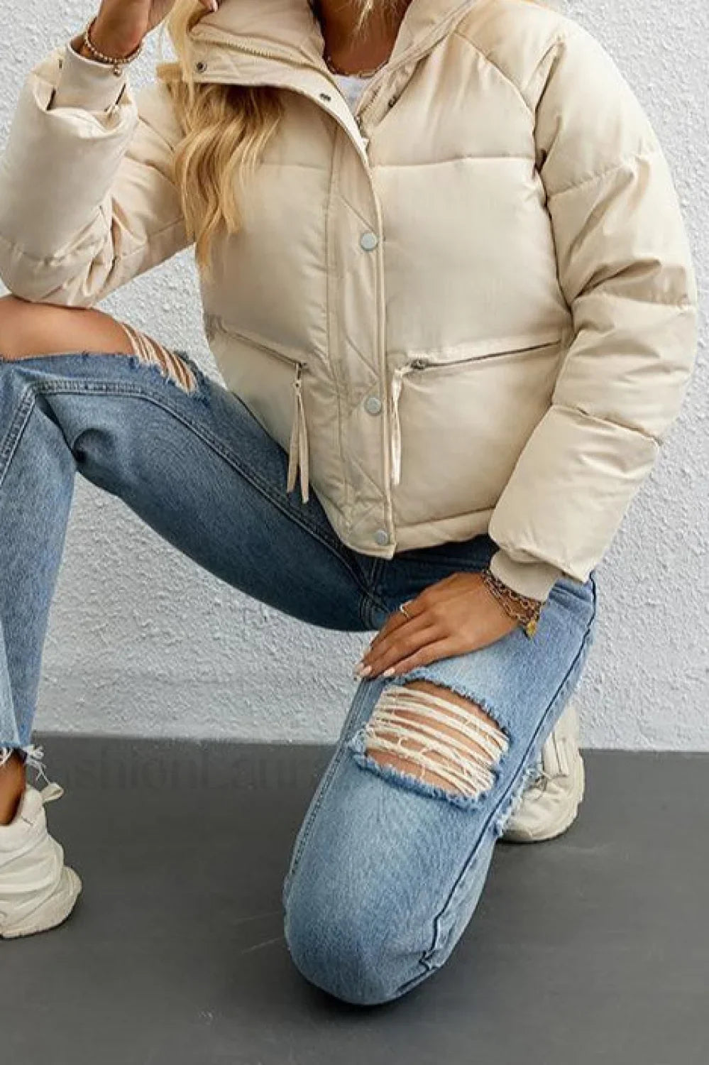 Short Stand Collar Puffer Coat