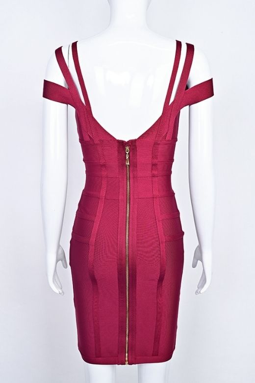Sia Bandage Dress - Red Wine