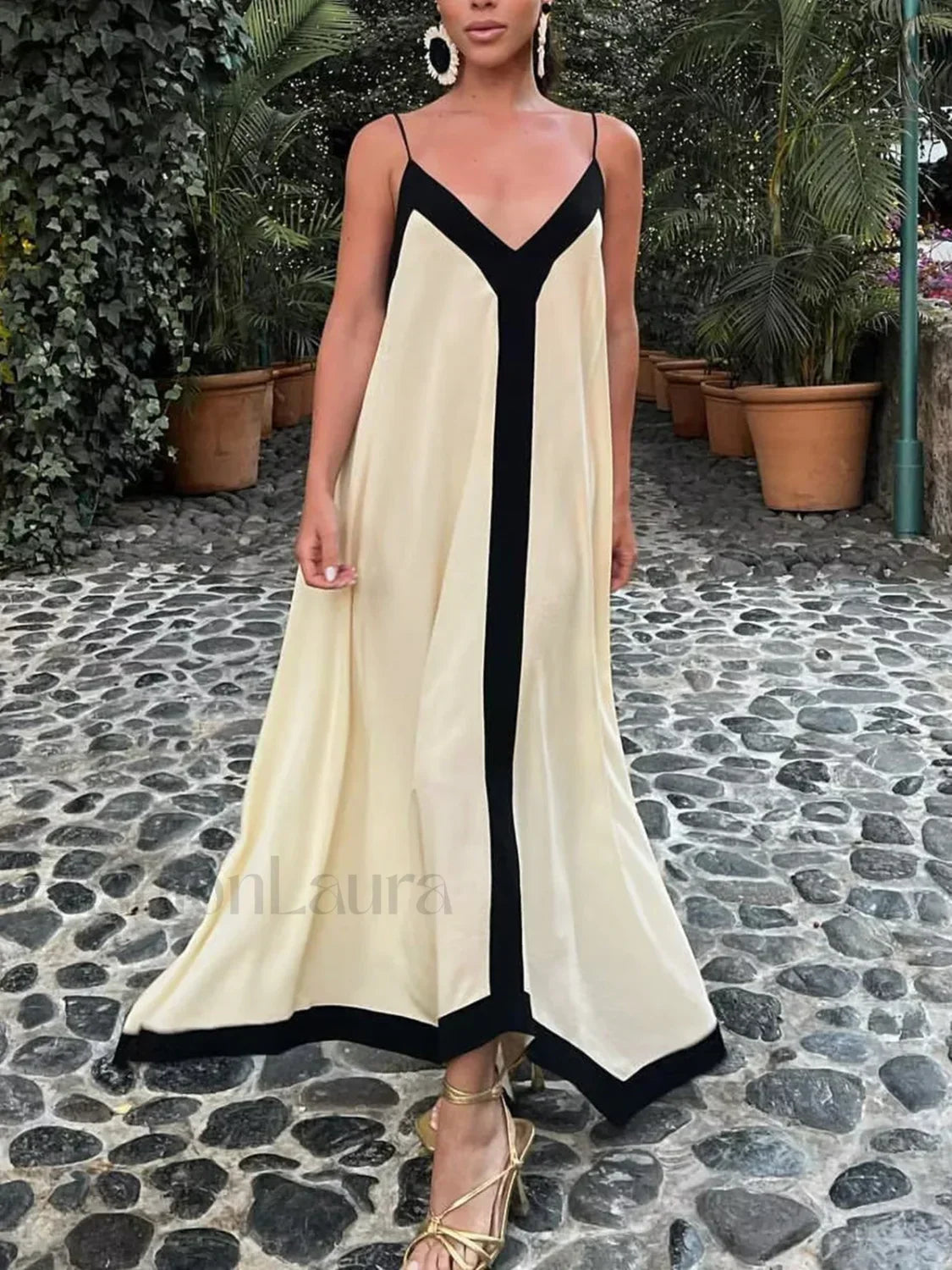 Sicily Old Money Aesthetics Slip Long Dress Off White / XS Dresses