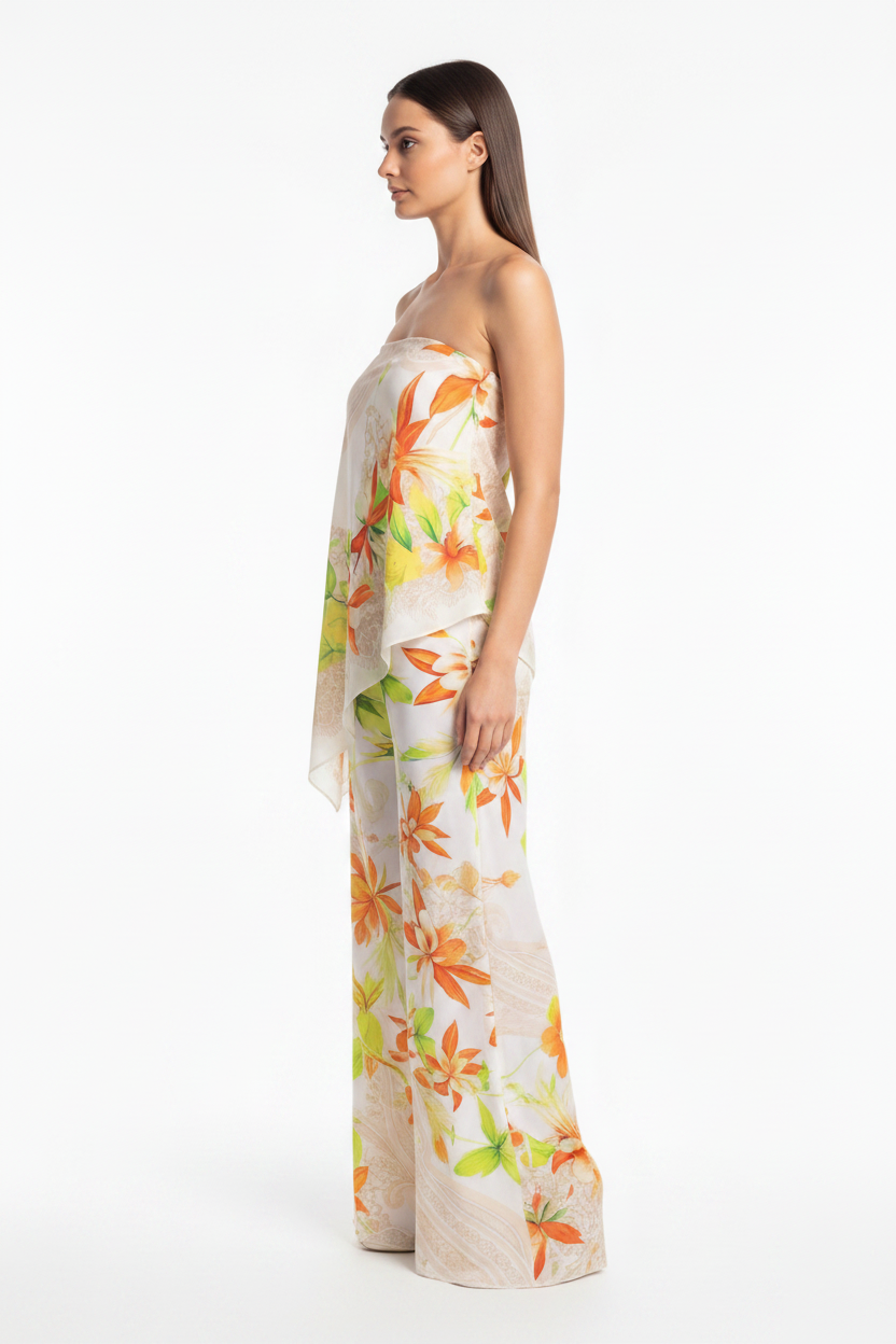 Elegant Tropical Floral Jumpsuit for Women - Lightweight & Comfortable
